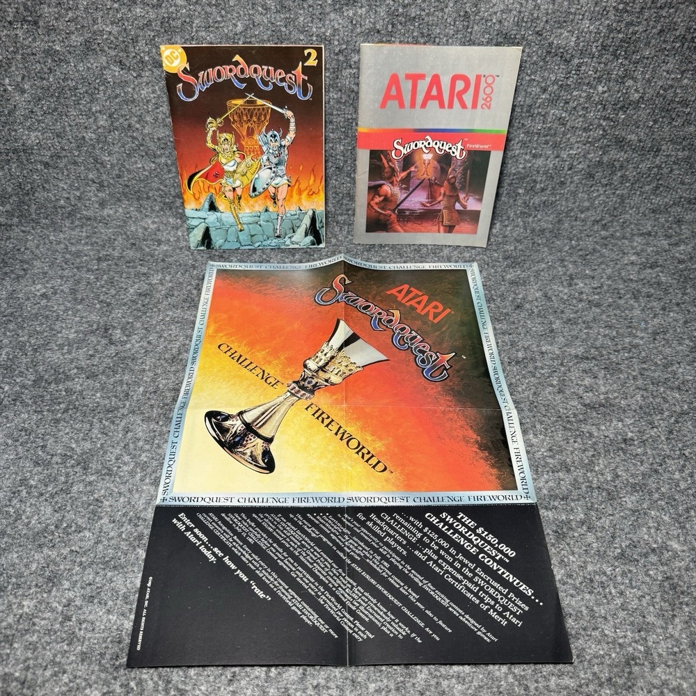 Atari 2600: Swordquest Fire World Manual, Poster & Comic ONLY DC Comics Good Con